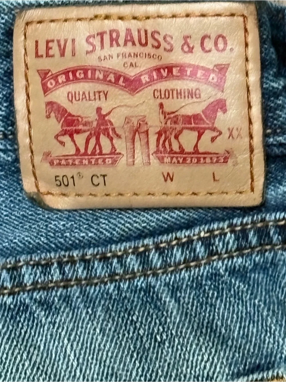 Levis 501 CT Jeans 30x32 Blue Denim Customized Tapered Button Fly Classic